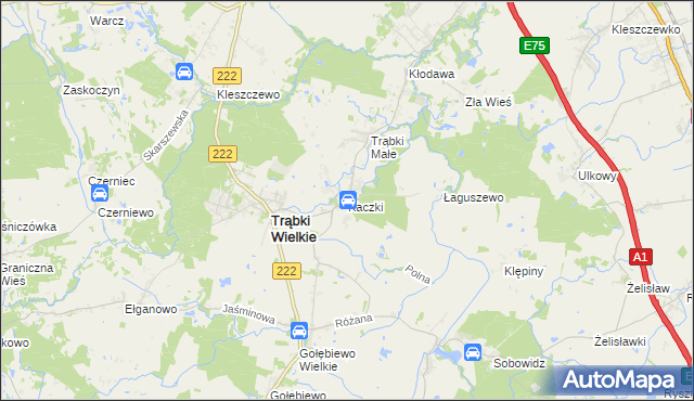 mapa Kaczki, Kaczki na mapie Targeo