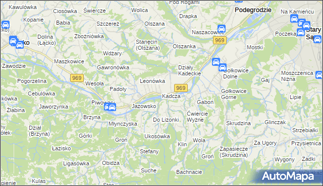 mapa Kadcza, Kadcza na mapie Targeo