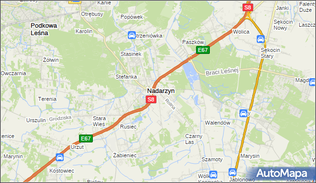 mapa Kajetany, Kajetany na mapie Targeo