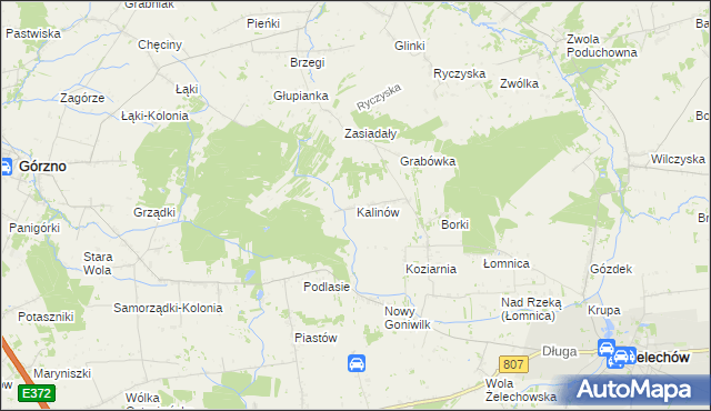 mapa Kalinów gmina Żelechów, Kalinów gmina Żelechów na mapie Targeo