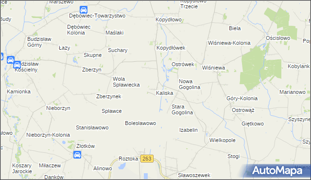 mapa Kaliska gmina Wilczyn, Kaliska gmina Wilczyn na mapie Targeo