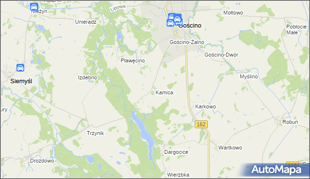 mapa Kamica, Kamica na mapie Targeo