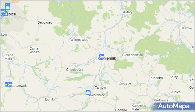 mapa Kamiennik powiat nyski, Kamiennik powiat nyski na mapie Targeo