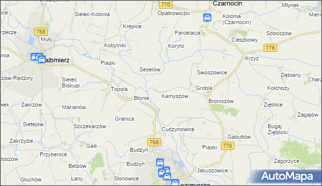 mapa Kamyszów, Kamyszów na mapie Targeo