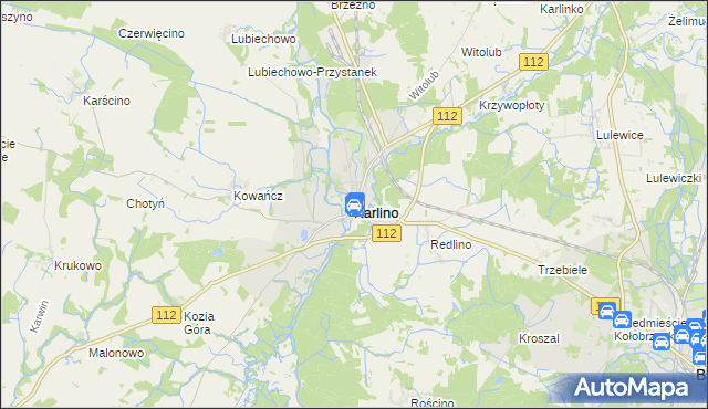 mapa Karlino, Karlino na mapie Targeo