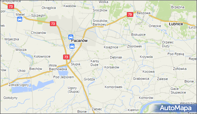 mapa Karsy Małe, Karsy Małe na mapie Targeo