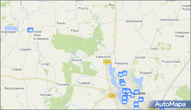 mapa Katarzynki gmina Ryńsk, Katarzynki gmina Ryńsk na mapie Targeo