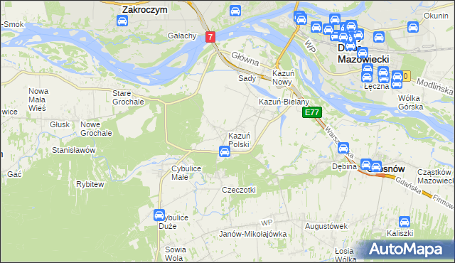 mapa Kazuń Polski, Kazuń Polski na mapie Targeo