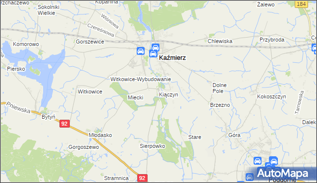 mapa Kiączyn, Kiączyn na mapie Targeo