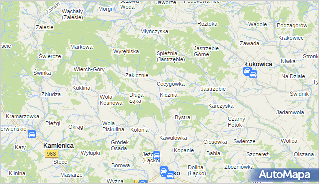 mapa Kicznia, Kicznia na mapie Targeo