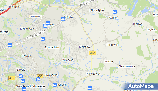 mapa Kiełczów, Kiełczów na mapie Targeo