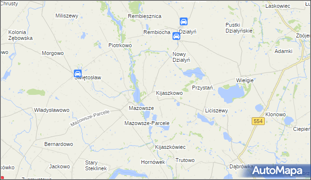 mapa Kijaszkowo gmina Czernikowo, Kijaszkowo gmina Czernikowo na mapie Targeo