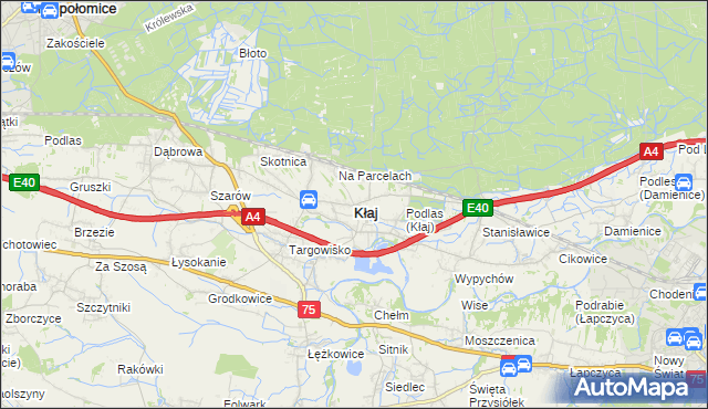 mapa Kłaj, Kłaj na mapie Targeo