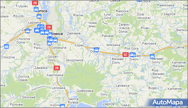 mapa Klecza Górna, Klecza Górna na mapie Targeo