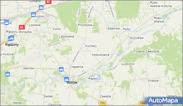 mapa Kłobukowice, Kłobukowice na mapie Targeo