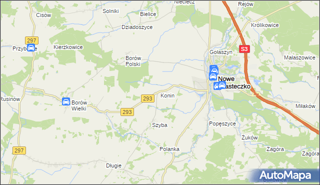 mapa Konin gmina Nowe Miasteczko, Konin gmina Nowe Miasteczko na mapie Targeo