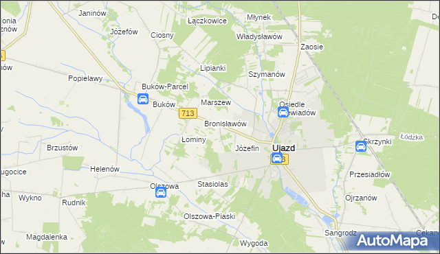 mapa Konstancin gmina Ujazd, Konstancin gmina Ujazd na mapie Targeo