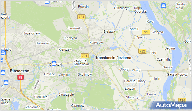 mapa Konstancin-Jeziorna, Konstancin-Jeziorna na mapie Targeo