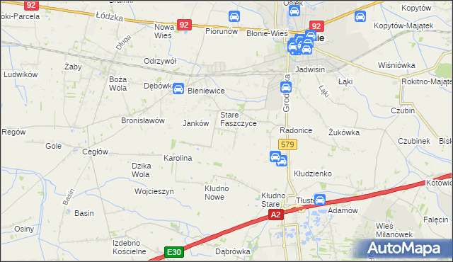 mapa Konstantów gmina Błonie, Konstantów gmina Błonie na mapie Targeo