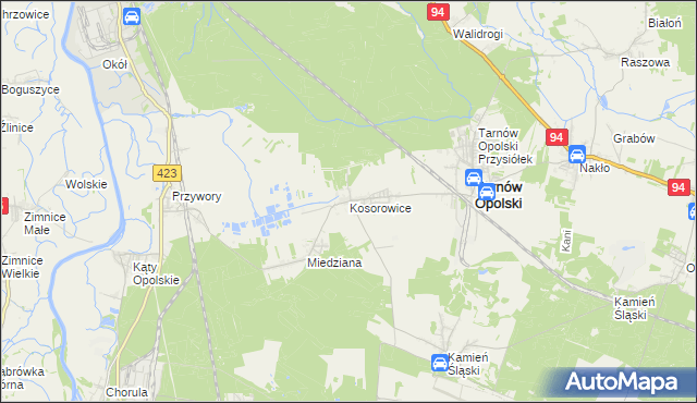 mapa Kosorowice, Kosorowice na mapie Targeo