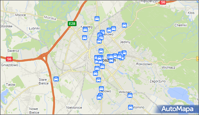 mapa Koszalina, Koszalin na mapie Targeo