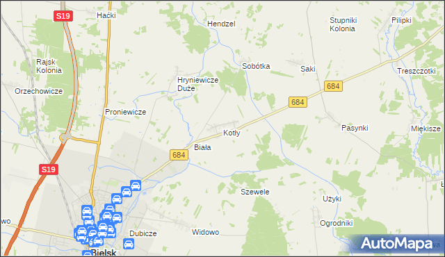 mapa Kotły, Kotły na mapie Targeo