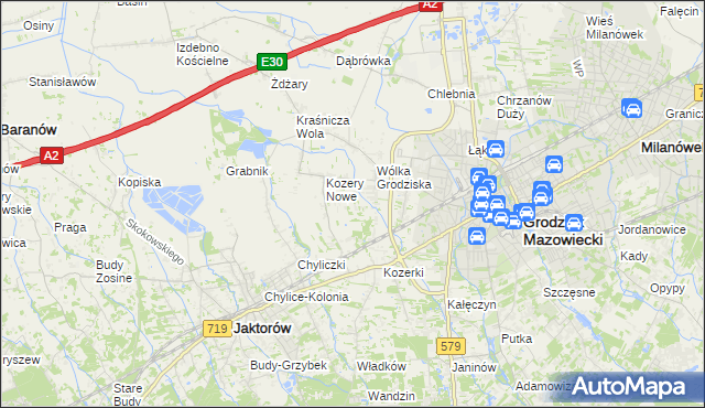 mapa Kozery, Kozery na mapie Targeo