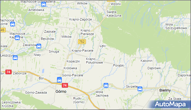 mapa Krajno Drugie, Krajno Drugie na mapie Targeo
