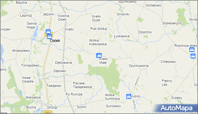 mapa Kretki Małe, Kretki Małe na mapie Targeo