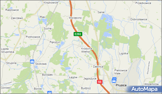 mapa Krościna Wielka, Krościna Wielka na mapie Targeo