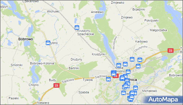 mapa Kruszynki, Kruszynki na mapie Targeo