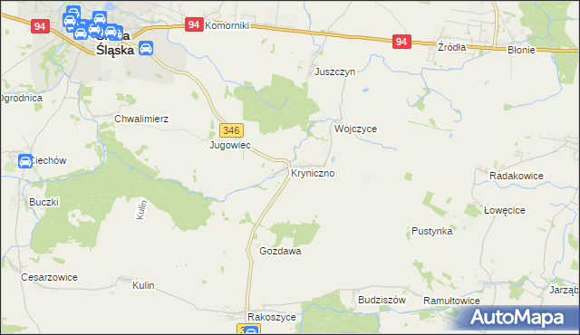 mapa Kryniczno gmina Środa Śląska, Kryniczno gmina Środa Śląska na mapie Targeo
