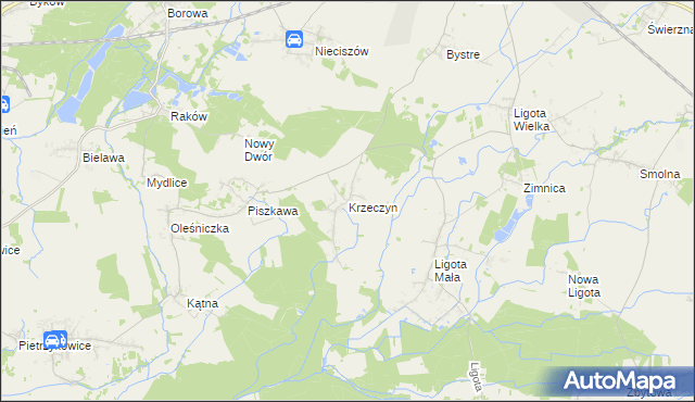 mapa Krzeczyn, Krzeczyn na mapie Targeo