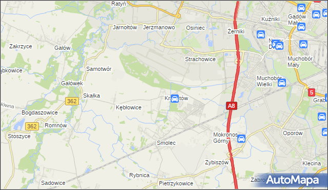 mapa Krzeptów, Krzeptów na mapie Targeo