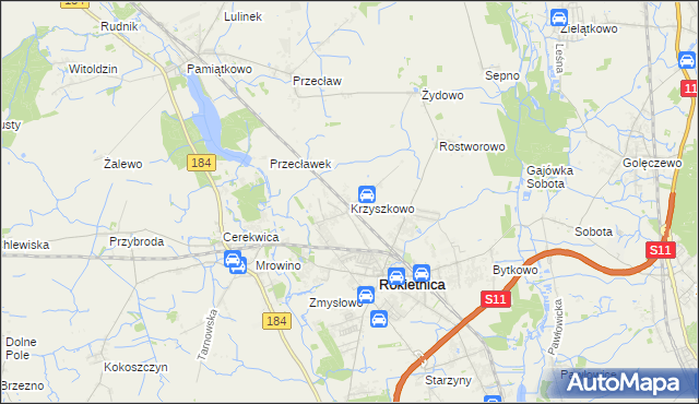 mapa Krzyszkowo, Krzyszkowo na mapie Targeo