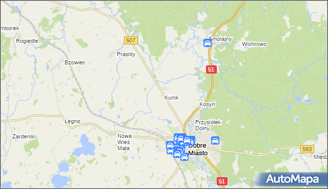 mapa Kunik, Kunik na mapie Targeo