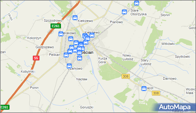 mapa Kurza Góra, Kurza Góra na mapie Targeo