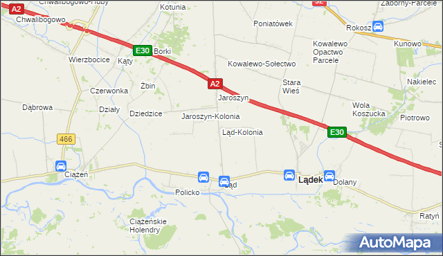 mapa Ląd-Kolonia, Ląd-Kolonia na mapie Targeo