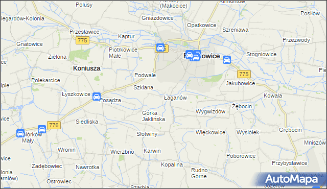 mapa Łaganów, Łaganów na mapie Targeo