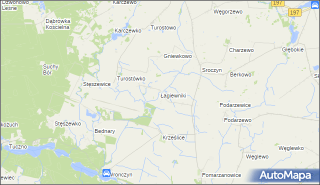 mapa Łagiewniki gmina Pobiedziska, Łagiewniki gmina Pobiedziska na mapie Targeo