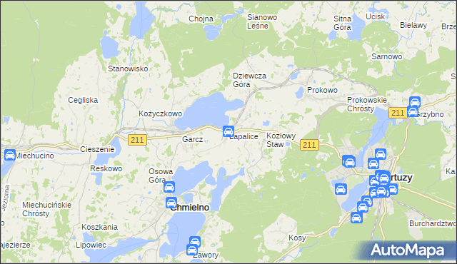 mapa Łapalice, Łapalice na mapie Targeo