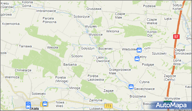mapa Laski Dworskie, Laski Dworskie na mapie Targeo