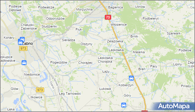 mapa Laskówka Chorąska, Laskówka Chorąska na mapie Targeo