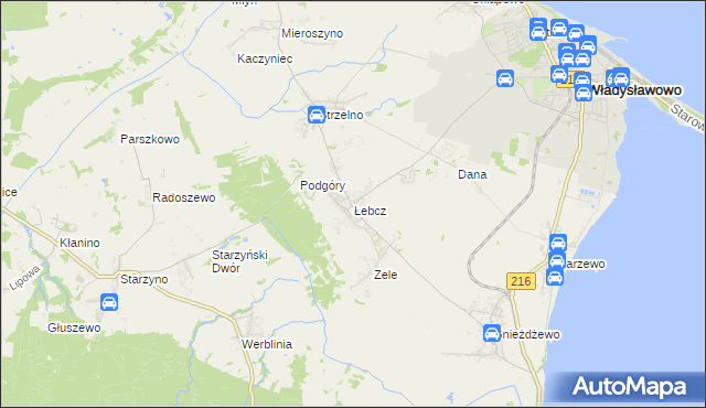 mapa Łebcz, Łebcz na mapie Targeo