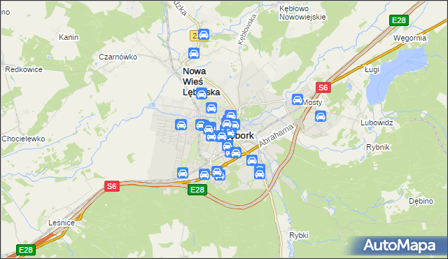 mapa Lębork, Lębork na mapie Targeo