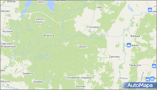 mapa Łęczyn gmina Łęczyce, Łęczyn gmina Łęczyce na mapie Targeo