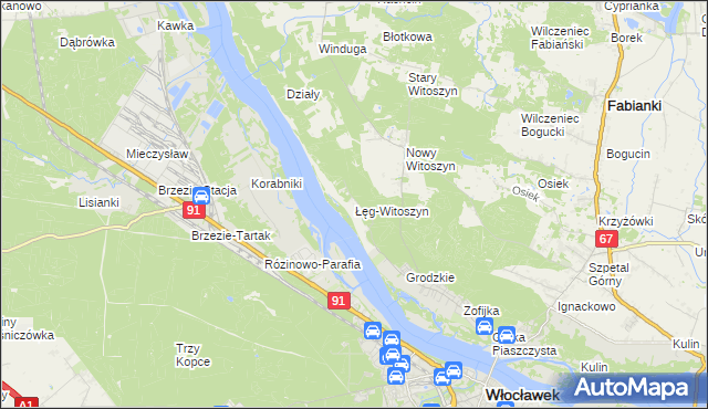 mapa Łęg-Witoszyn, Łęg-Witoszyn na mapie Targeo