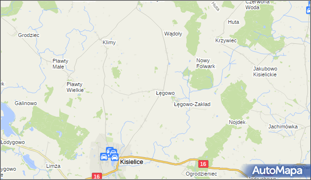 mapa Łęgowo gmina Kisielice, Łęgowo gmina Kisielice na mapie Targeo