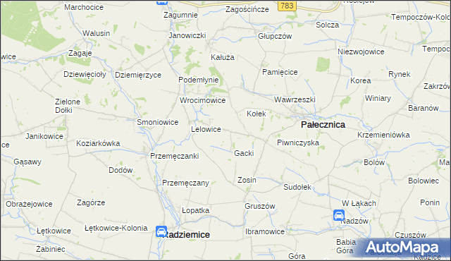 mapa Lelowice-Kolonia, Lelowice-Kolonia na mapie Targeo