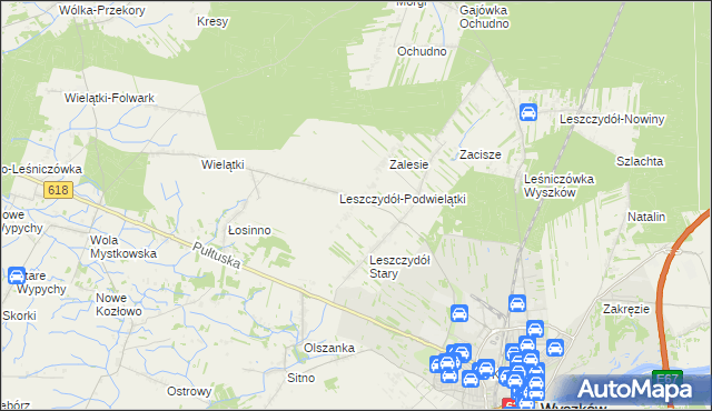 mapa Leszczydół-Działki, Leszczydół-Działki na mapie Targeo